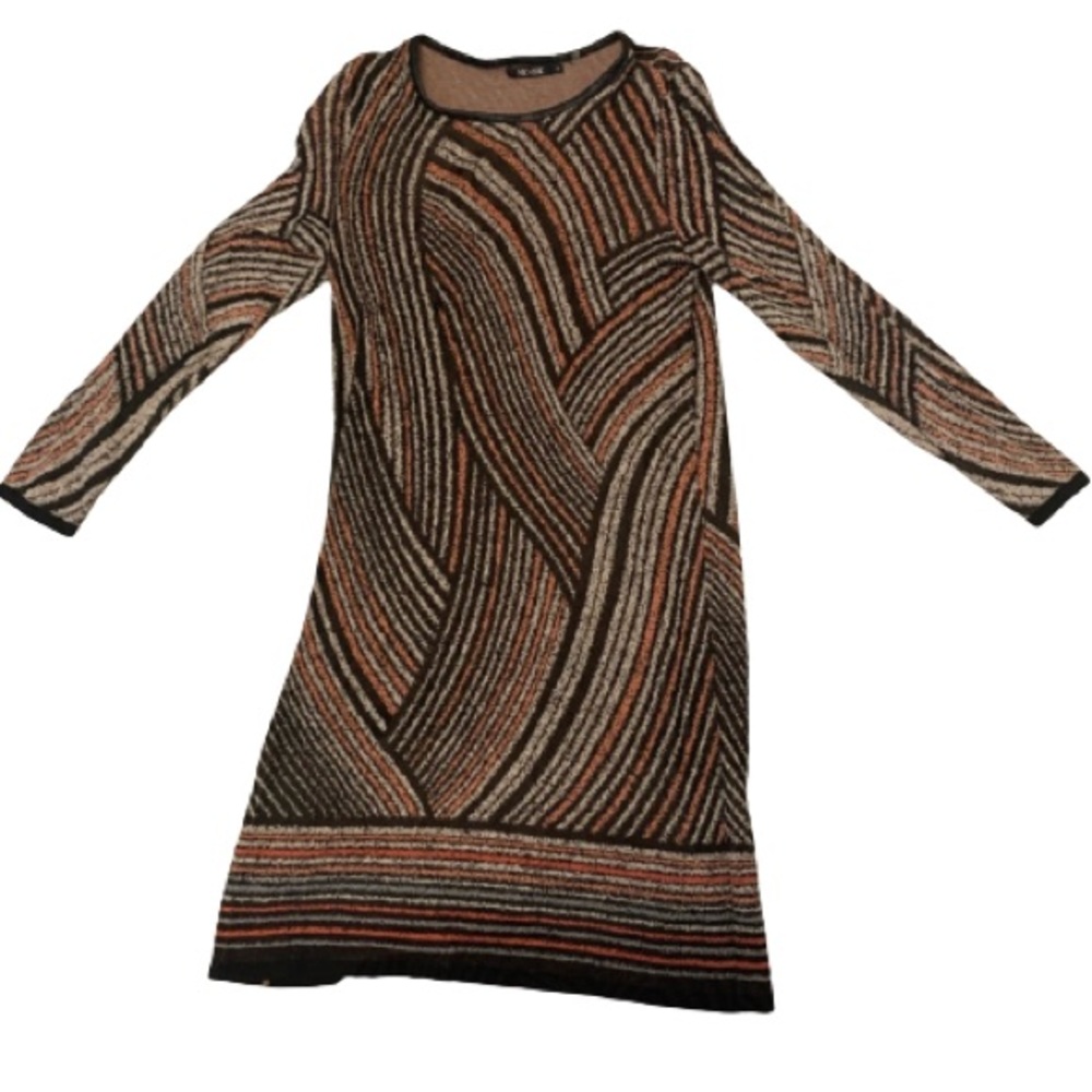 NIC + ZOE Faux Leather Detail Sweater Dress